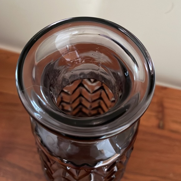 Vintage Smokey black grey vase Indiana anchor chevron minimalist - Picture 2 of 7